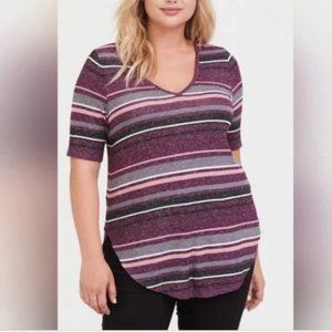 Torrid Plus Size Stripe Breathable Relaxed Tunic top Size 2X